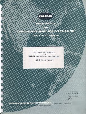 Polarad ehf handbook of operating & maintenance