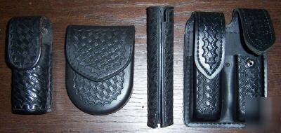 Safariland leather handcuff ammo pouch asp mace lot