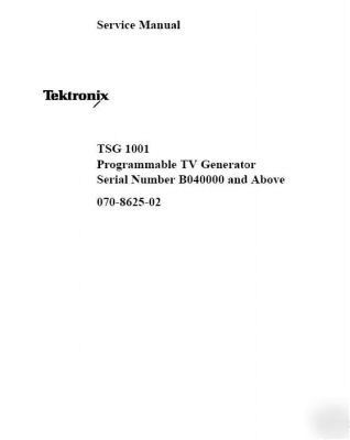 Tek tektronix TSG1001 user + operation & service manual