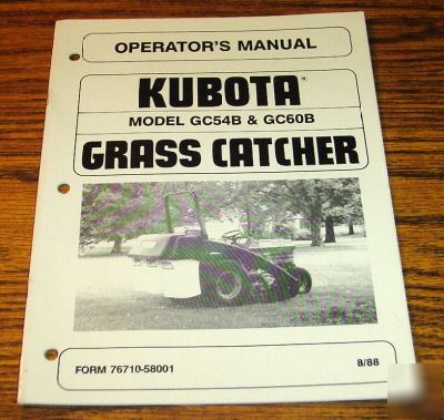 Kubota B1550 B1750 tractor grass catcher op manual