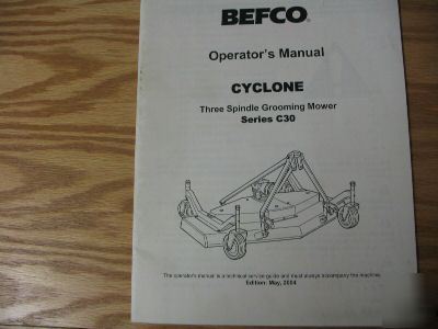 Befco cyclone series C30 operators manual