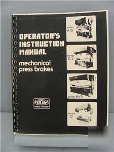Dreis & krump mechanical press brake instruction manual