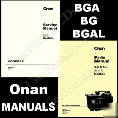 Onan bga service manual 900-0337 & parts -36- manuals 