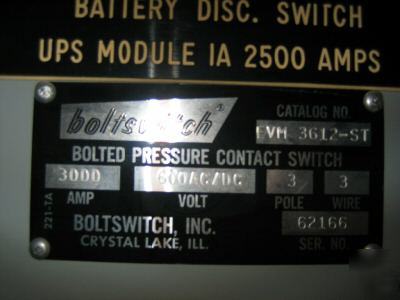 3000 amp bolted pressure boltswitch evm 3612-st fusible