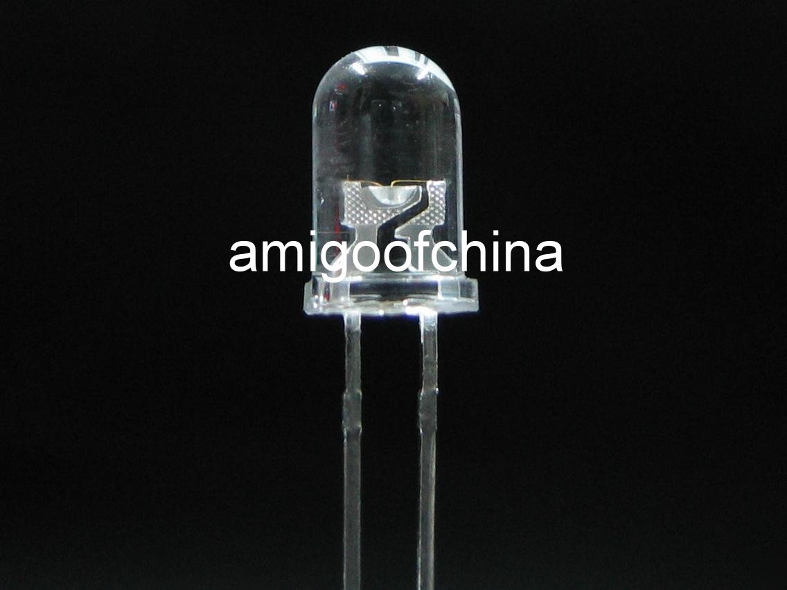 100X 5MM white 5000 mcd led bulb light free resistors