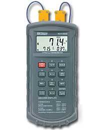 Extech 421502 type j/k, dual input thermometer with ala