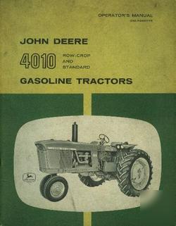 John deere operator's manual 4010 row-crop tractor good