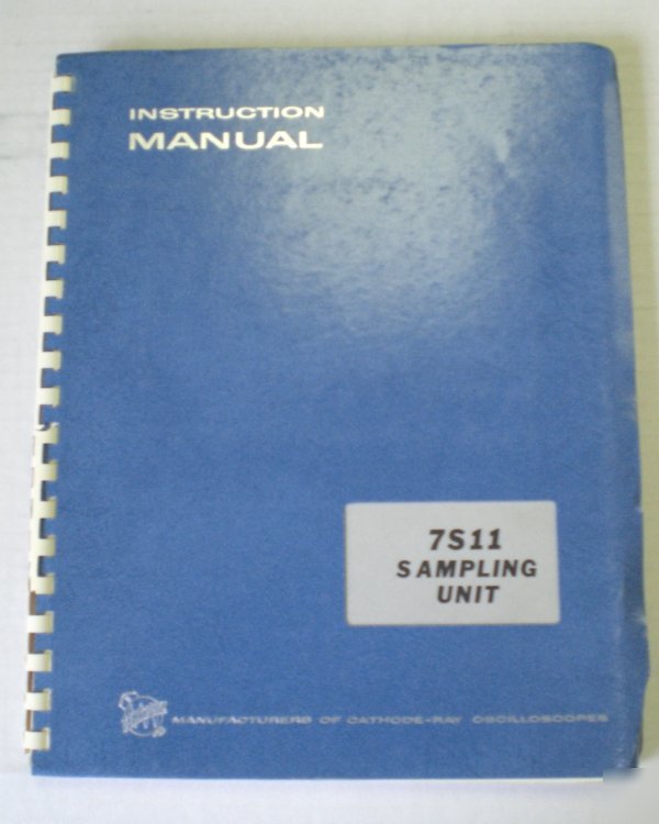 Tektronix 7S11 sampling unit instruction manual $5 ship