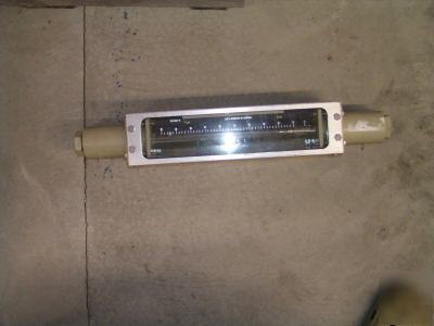 Brooks glass tube rotameter, liquid flow meter mod 1110