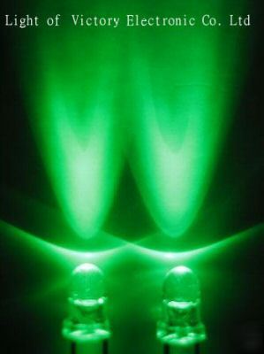 500 x brightest 3MM pure green led lamp 15,000 mcd fr/r