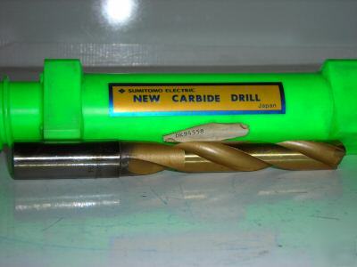  sumitomo carbide tipped coolant fed drill tin 5/8''