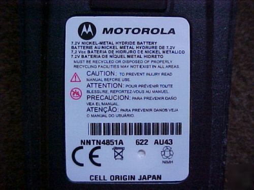 Motorola CP200 4 ch radio w/ headset, ear bud, charger
