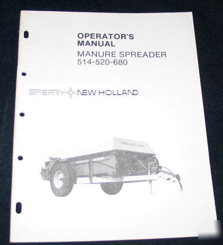 New holland models 514 520 680 manure spreader