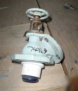 Used: pfaudler glass lined flush bottom valve, 3