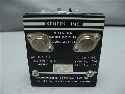 Xentek XM15-15 dual output power supply - 15VDC