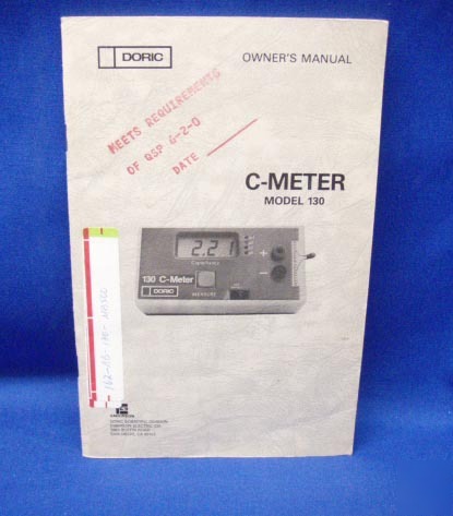 Doric c-meter model 130 owner's manual