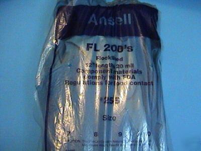 12 pairs of ansell blue latex food contact #255 gloves