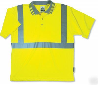 Ansi osha class ii 2 traffic safety polo shirt lime 5XL
