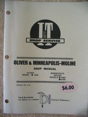 Oliver 2255 minneapolis moline G955 G1355 tractor o-26