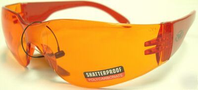 Rider orange lens & arms global vision safety glasses