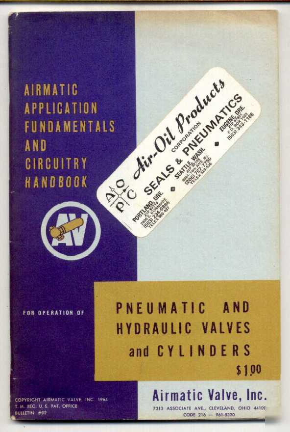 Airmatic pneumatic hydralic valve cylinder manual 1964