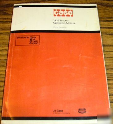 Case 1410 tractor operator's manual catalog book