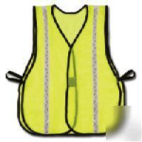 High visibility mesh vest lime w/reflective tape sm-xl