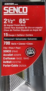 Senco 15G angled finish nails 2-1/2 galv. - A302509