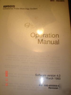 Operation manual kla 5015 coherence probe prober wafer