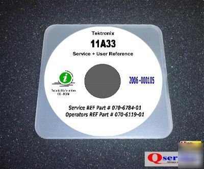 Tektronix 11A33 user & service reference pdf manual cd