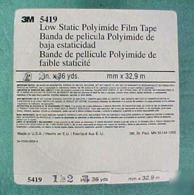 3M 5419 low static film tape 2 in x 36 yds - 2 rolls