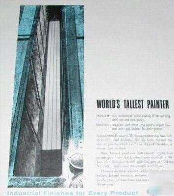 Glidden industrial paints-inland steel finishes-1957 ad