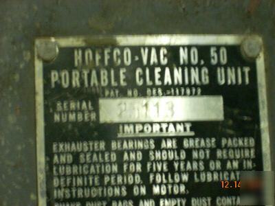Hoffco-vac no. 50 portable cleaning unit (vacuum)