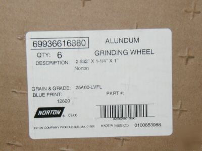 New norton id grinding wheel 25A60-lvfl 2.5 x 1.25 x 1 