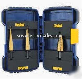 Nib irwin 15502PK 3 piece u it step drill pro kit w/case