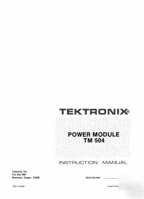 Tek tektronix TM504 tm 504 opertion & service manual