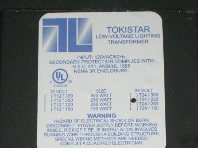 Tokistar T24/250 low-voltage lighting transformer 250W