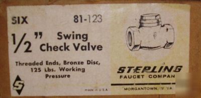 1/2-inch swing check valve-box of 6