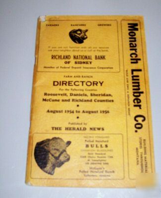 1954-1955-1956 northeast montana-farm ranch directory