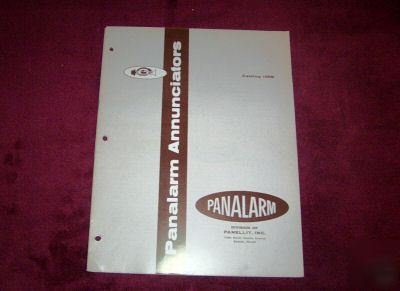 1956 panalarm annunciators catalog 100B, engineering