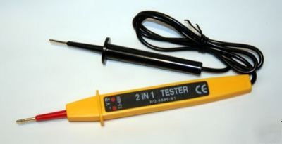 2 in 1 voltage tester set ac/dc - 12 24 110 240 volts