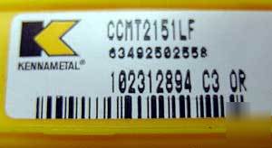 50 pcs kennametal ccmt 21.51-lf, kc 850 carbide inserts