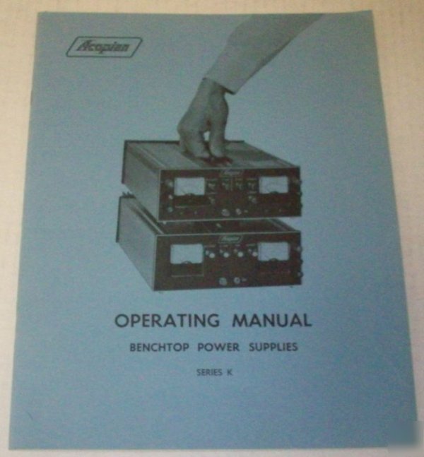 Acopian K9 thru K11, DK9 & DK11 operating manual