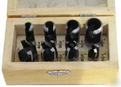 2- wood plug cutter 8-pc set woodworking drill bits