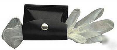 Boston leather glove pouch w/snap closure basketweave