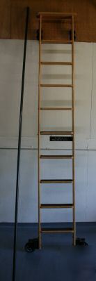 Cotterman 9' wooden rolling ladder...what a deal 