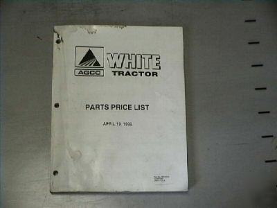 Agco white tractor parts price list dated april 1992