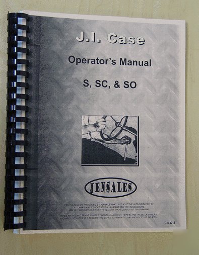 Case s, sc, so operator manual (ca-o-s)