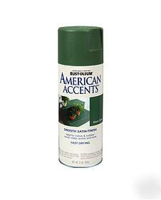 6 cans of american accents satin finish - moss green