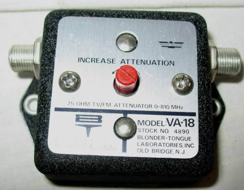 Blonder-tongue va-18 75 ohm tv/fm adjustable attenuator